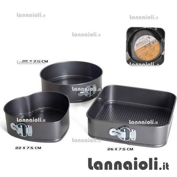 TRIS TORTIERA APRIBILE CM. 25-25-22