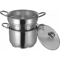 SPAGHETTIERA INOX COP.VETRO CM.22