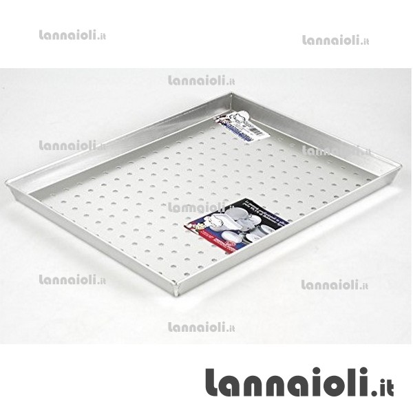 TEGLIA ALLUMINIO PIZZA 50X35 FORATA pentole agnelli