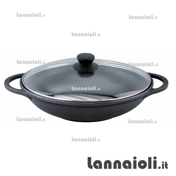WOK PRESSOFUSO COPERCHIO VETRO CM.32 WOK PRESSOFUSO COPERCHIO VETRO CM.32