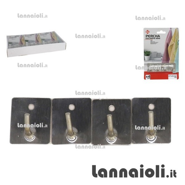 GANCI ADESIVI INOX PZ.4 