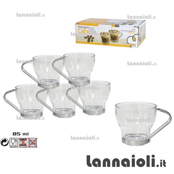 TAZZINE VETRO PZ.6 M-INOX cerve TAZZINE VETRO PZ.6 M-INOX cerve
