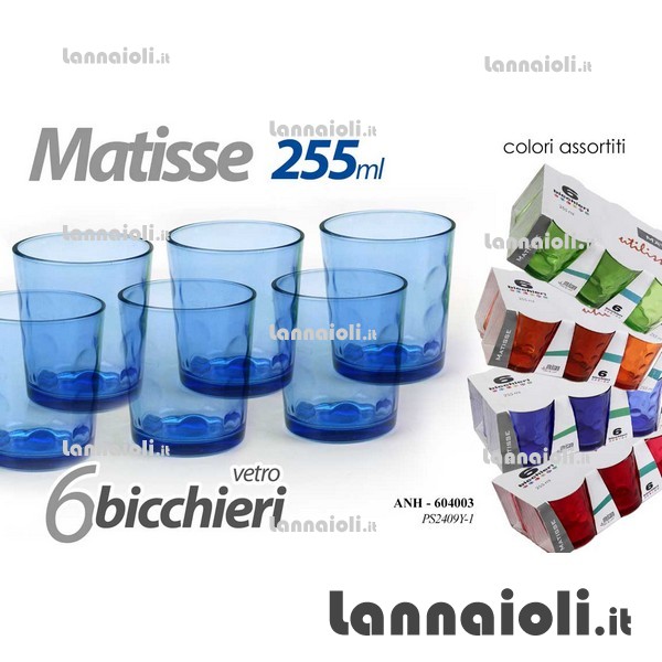 BICCHIERI MATISSE COLORATI CL.25 PZ.6 