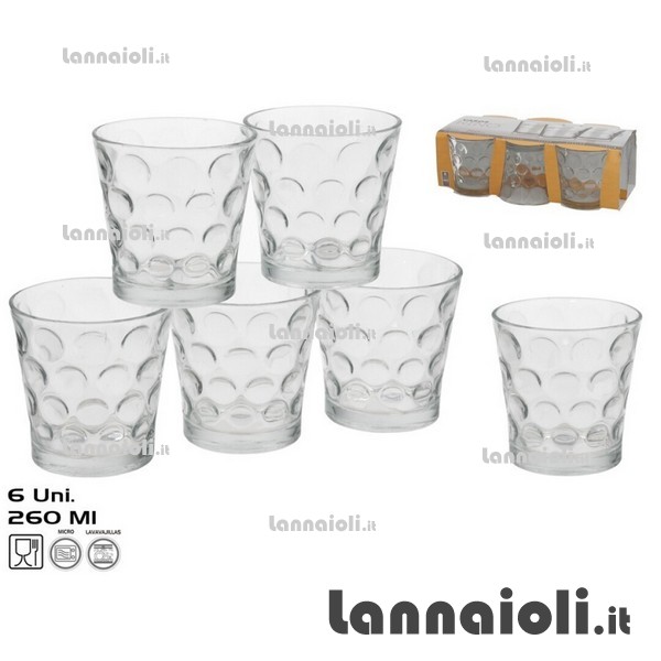 BICCHIERI VETRO PZ.6 CL.26 