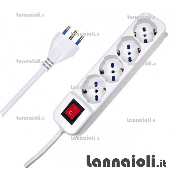 CIABATTA 4 POSTI C-INTERRUTTORE  CIABATTA 4 POSTI C-INTERRUTTORE