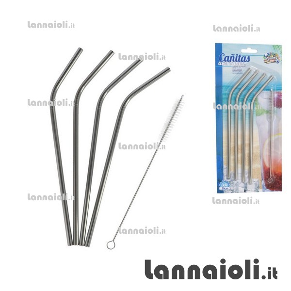 CANNUCCIA INOX CM.20 PZ.4 CON SCOVOLINO 