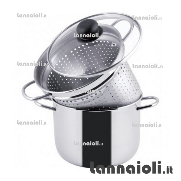 SPAGHETTIERA INOX CM.22 C-COP.VETRO gnali SPAGHETTIERA INOX CM.22 C-COP.VETRO gnali