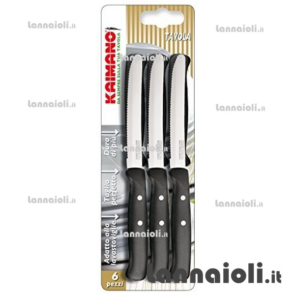 COLTELLI TAVOLA PZ.3 M-NERO BULLONATO kaimano