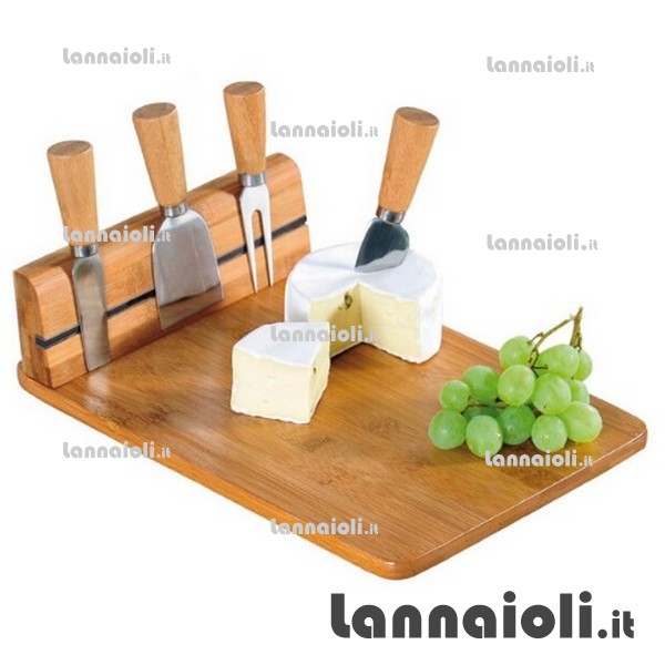 TAGLIAPANE BAMBOO 4 COLTELLI  FORMAGGI eva