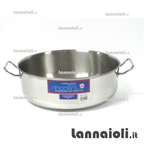 CASSERUOLA SEMIFONDA 18/10 CM.36 montini guerino CASSERUOLA SEMIFONDA 18/10 CM.36 montini guerino
