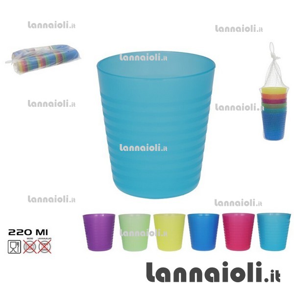 BICCHIERI PLASTICA COLOR PZ.6 BICCHIERI PLASTICA COLOR PZ.6
