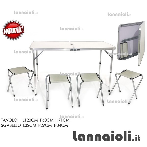 TAVOLO PIC NIC +4 SGABELLI TAVOLO PIC NIC +4 SGABELLI