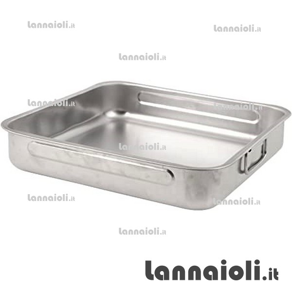 TEGLIA QUADRA CM.32x32 INOX-ANTIAD. steel pan