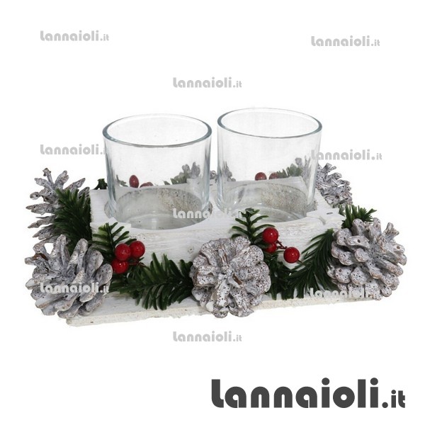 PORTACANDELE CENTROTAVOLA 2 PZ. CM.25 PORTACANDELE CENTROTAVOLA 2 PZ. CM.25